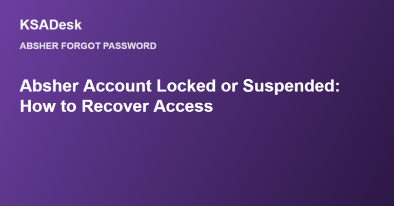 Absher Account Locked or Suspended: How to Recover Access