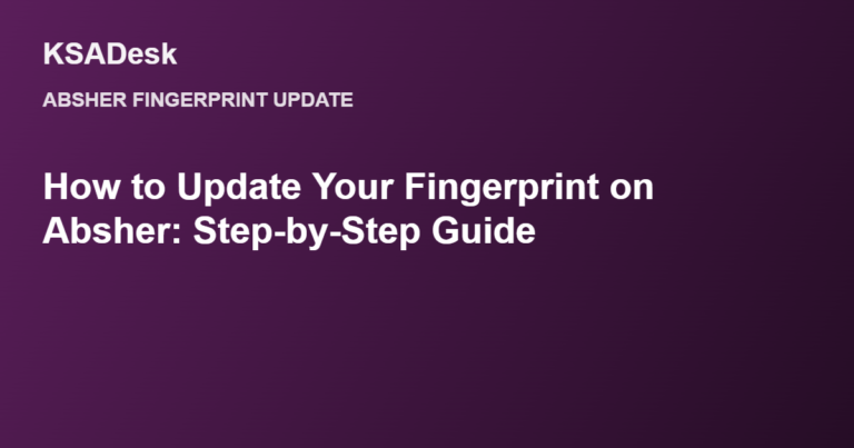 How to Update Your Fingerprint on Absher: Step-by-Step Guide